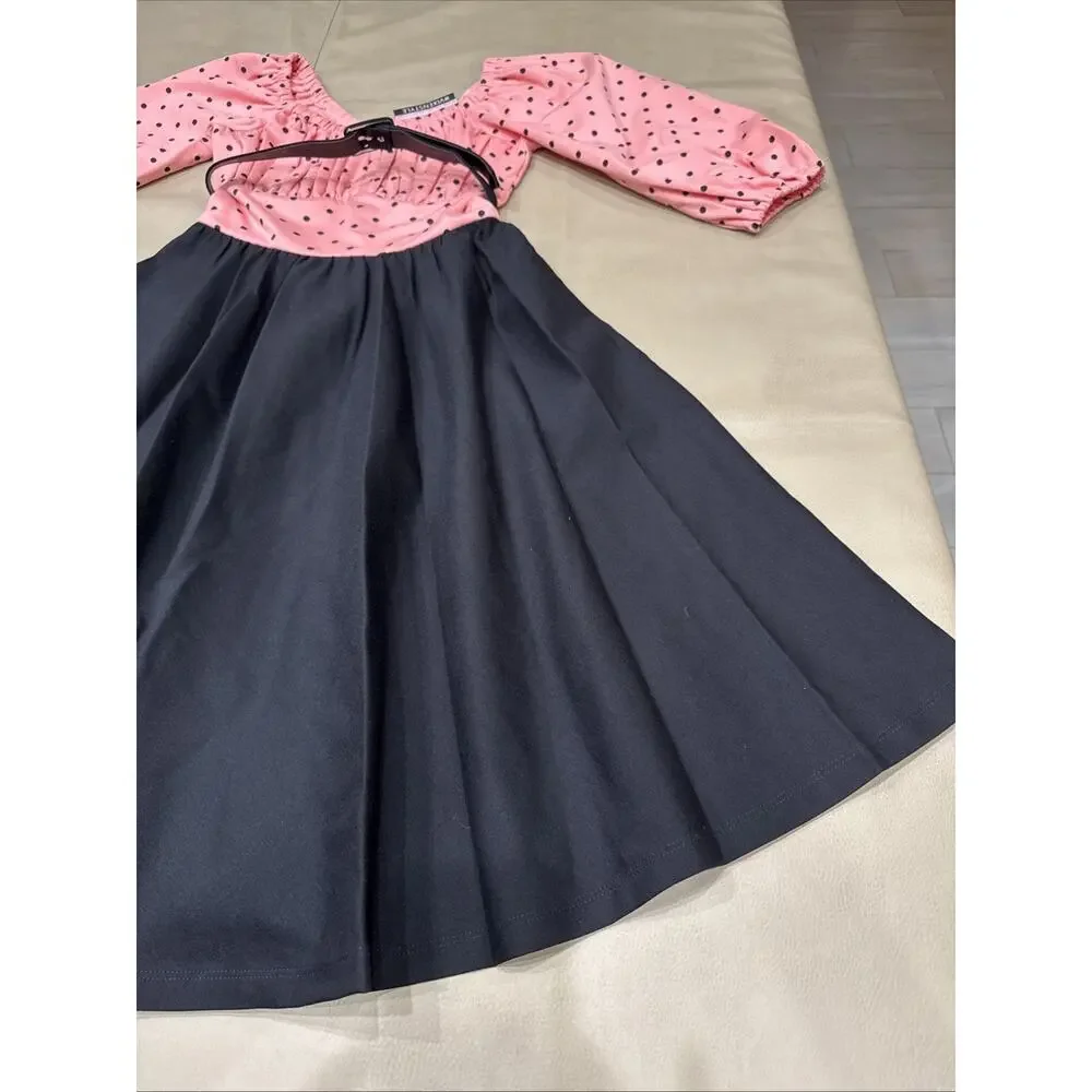 NWT VixenByMichelinePitt Dress,Pink Polka dot Pinup Girl W/belt SzS - Picture 6 of 12